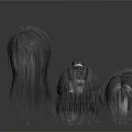 Women's Grey Wigs Featuring Different Hairstyles Including Long Straight Bun and Short Middle Part