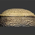 Ornate Golden Heart Shaped Box With Intricate Patterns For Jewelry Storage