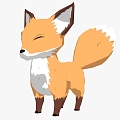 cartoon fox cartoon animation anime game animal reptile little fox 3d model