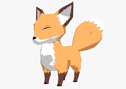 cartoon fox cartoon animation anime game animal reptile little fox 3d model