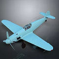 Light Blue Aerospace Aircraft Model Featuring Propeller Cockpit And Biplane Wings Design