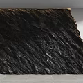 Dark Black Sofa Backdrop Wall With Natural Rock Texture Modern Interior Design 3d model