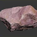 Natural Pink Stone Material With Yellow Veins And Rough Natural Surface