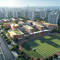Modern School Jinan School Plot 3d model