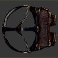 Steampunk Style Goggles With Brown Leather And Metal Decorations Round Lenses
