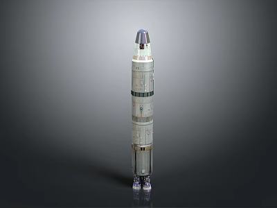 Multi Stage Space Rocket Design With Crew Module And Support Structures 3d model