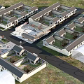 Ancient Architecture Traditional Courtyard Layout With Tile Roofs And Neatly Arranged Buildings