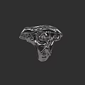 Silver Intricate Designed Ring With Carved Patterns And Eye Shaped Centerpiece Elegant Jewelry Accessory