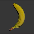 Ripe Fresh Yellow Bananas Bunch With Green Stems On Dark Background