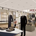 Stylish Men's Clothing Store Interior With Suits Mannequins Display Racks And Lighting