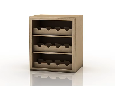 Modern Wooden Wine Cabinet With Multi Layer Storage And Wine Bottle Slots 3d model
