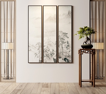 New Chinese Landscape Painting Decorative Painting 3d model