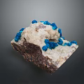 Natural Stone Wood Decorative Piece With Blue Crystals And Wooden Grain Base