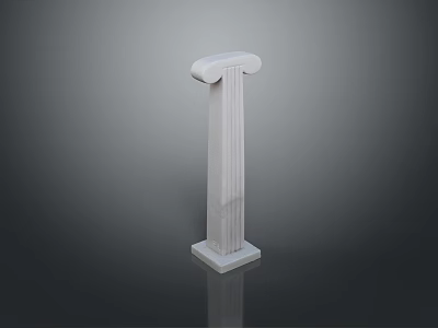 Scenic View Of Classical Fluted Column With Pedestal Base In Ancient Landscape 3d model
