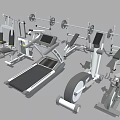 Complete Home Gym Sports Equipment With Treadmill Barbells Dumbbell Bench And Exercise Bike