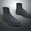 Gray Lace Up Boots With Sleek Modern Design And Flat Sole For Stylish Wear
