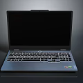 Sleek Modern Laptop Open With Black Screen And Full Keyboard Design