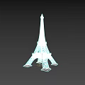 Scenic Garden Landscape Design Featuring Eiffel Tower Model And Decorative Elements 3d model