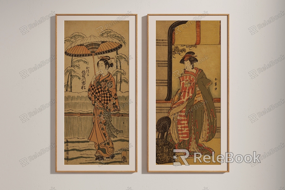 Japanese figure painting figure decorative painting model