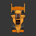Golden Block Racing Car With Streamlined Design Rear Wing Cockpit And Black Tires