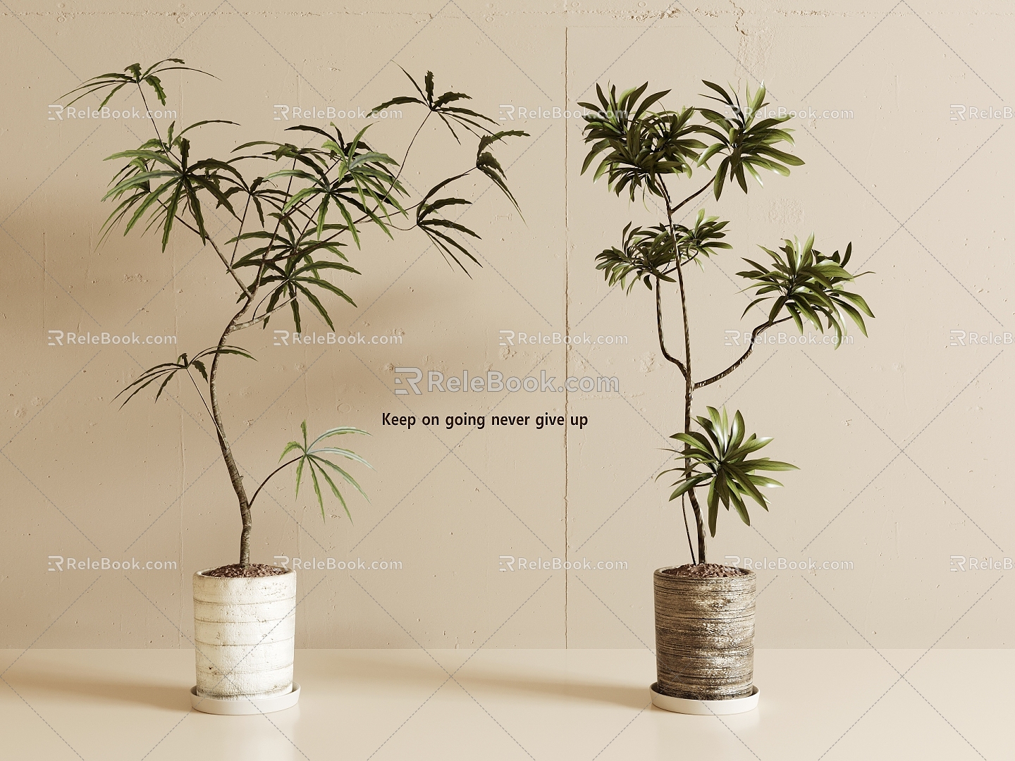 Modern Green Plant Potted Plant 3d model