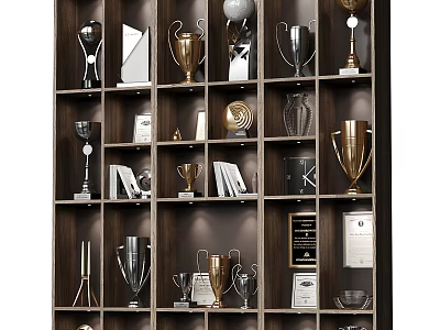 Modern jewelry combination medal trophy showcase 3d model