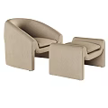 Comfortable Modern Leisure Chair With Ottoman And Four Color Options