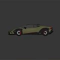 Olive Green Sports Car With Black Roof Sleek Design And Sporty Alloy Wheels