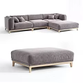 Modern Velvet Upholstered Ottoman Stools With Various Colors And Wooden Metal Legs