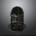 Dome Shaped Lift Wheel Building with Metal Frame Glass and Illuminated Circular Base