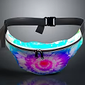 Colorful Tie Dye Fanny Pack With Black Strap And Zipper For Daily Use