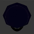 Navy Blue Police Hat With Gold Badge And Black Brim Design