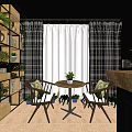 Modern Clothing Store Interior With Brick Wall Wooden Floor And Display Racks