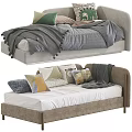 Cozy Chaise Lounge with Multiple Colorful Pillows and Soft Gray Throw Blanket