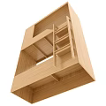 Wooden Bunk Bed With Ladder And Storage Shelves For Small Bedroom