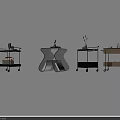Modern Wheeled Multi Tier Side Tables With Various Wooden Metal Glass Designs