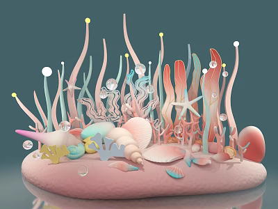 Modern Beauty Chen Marine Beauty Chen Commercial Beauty Chen Show Marine Elements 3d model