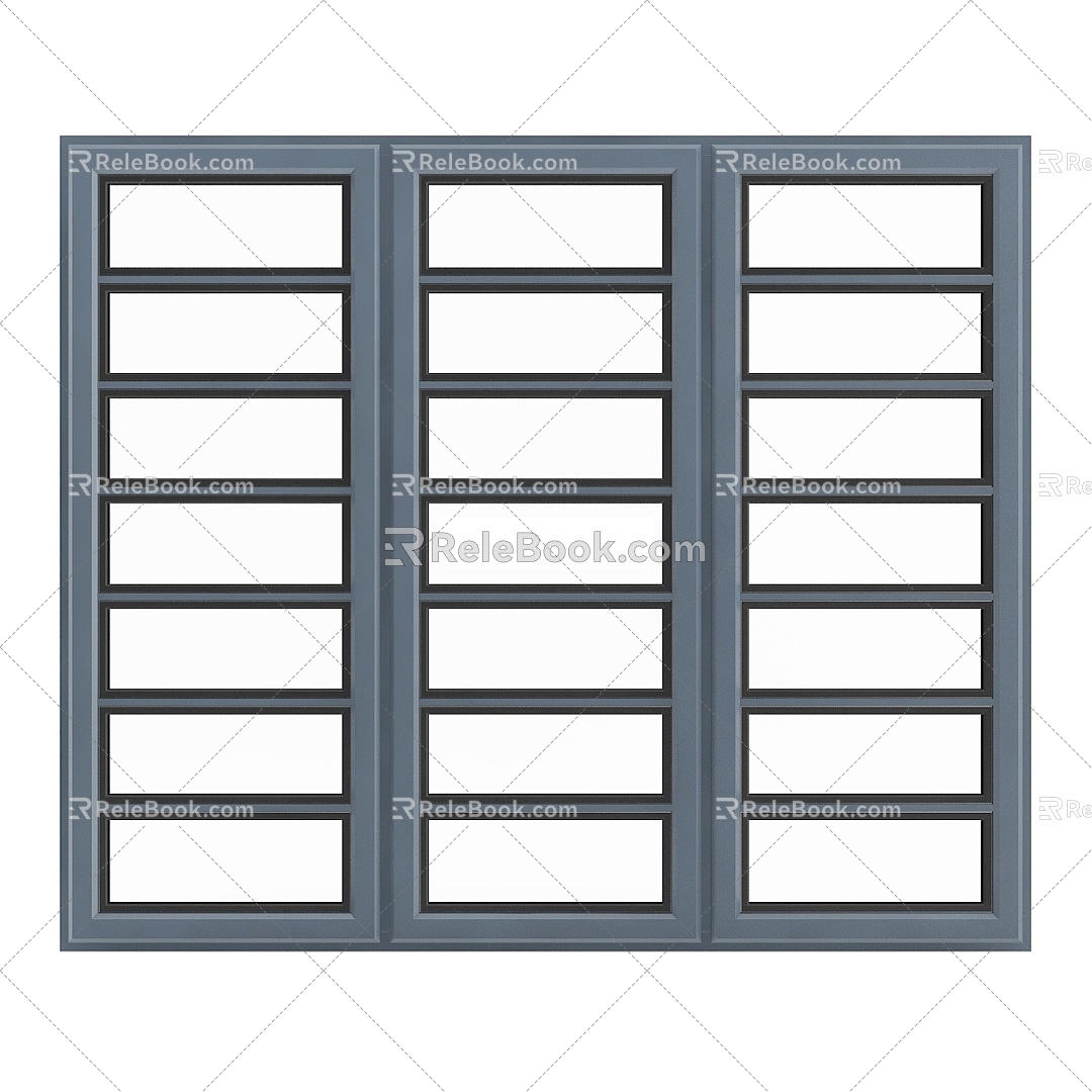 windows metal windows three open windows casement windows villa windows blinds 3d model