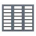 windows metal windows three open windows casement windows villa windows blinds 3d model