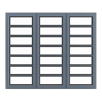windows metal windows three open windows casement windows villa windows blinds 3d model