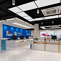 Modern Digital Store Interior With Smartphones Display Wooden Counters And Bright Lighting