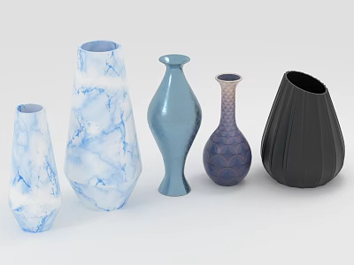 Various Designed Vases with Different Colors and Shapes for Home Decor 3d model