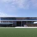Contemporary Qingtian Performing Arts Center Exterior With Glass Curtain Wall And Waterfront Design