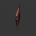 Decorative Ornament Set with Red and White Striped Bow Shiny and Reflective on Dark Surface