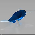 Blue Futuristic Aerodynamic Spacecraft Model for Space Exploration with Structural Parts 3d model