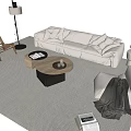 Modern Sofa Coffee Table Combination Home Multi-person Sofa Single Sofa Coffee Table Combination Floor Lamp 3d model