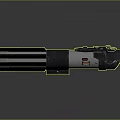 Sci Fi Lightsaber Weapon With Black Metallic Body Red Glowing Blade And Pink Energy Effects