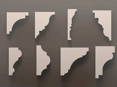 Various Gypsum Cornice Designs For Interior Decoration And Home Decor 3d model