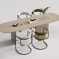 Modern Dining Table and Chair Combination Rectangular Dining Table Solid Wood Dining Table for More than Four Dining Table Single Chair Dining Chair 3d model