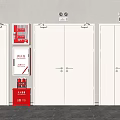 Fire Safety Equipment Setup With Fire Doors Extinguisher And Control Panel 3d model